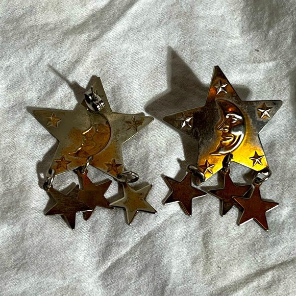 Star stud with dangling star earrings - Picture 1 of 3